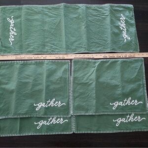 Green 'Gather' Table Runner and Placemats Set